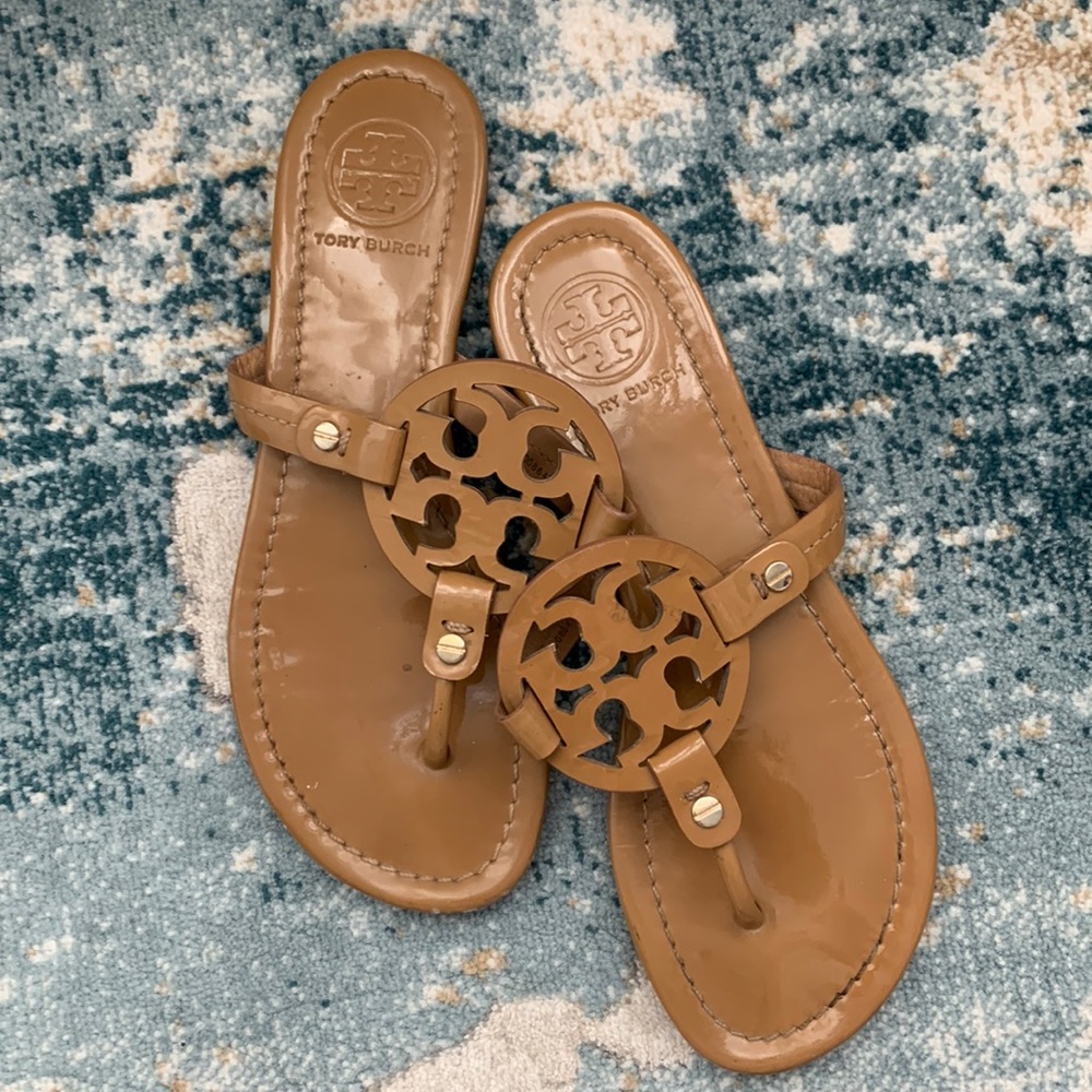 Tory Burch Miller Sandals. Patent leather, size 6.5M US.